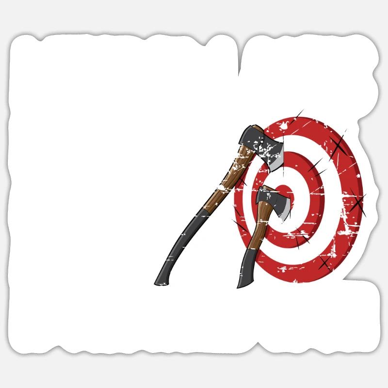 Throwing an axe Sticker size S (10 x 10 cm)