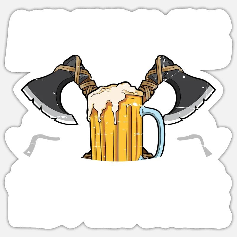 Lancer une hache - Sticker taille S (10 x 10 cm) - blanc mat