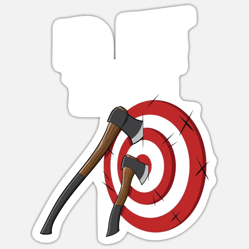 Throwing an axe Sticker size S (10 x 10 cm)