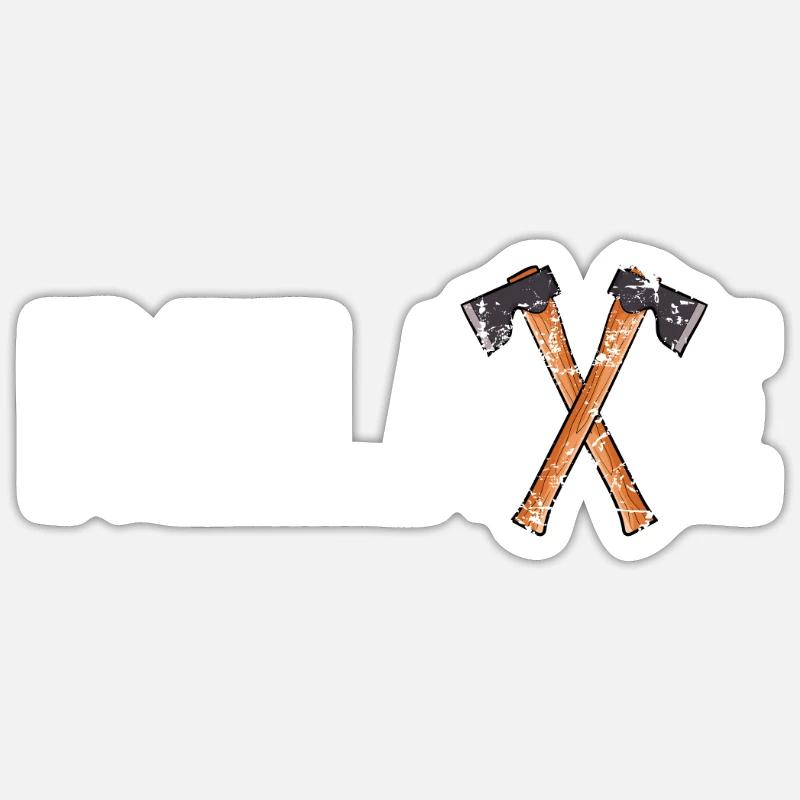 Throwing an axe Sticker size S (10 x 10 cm)