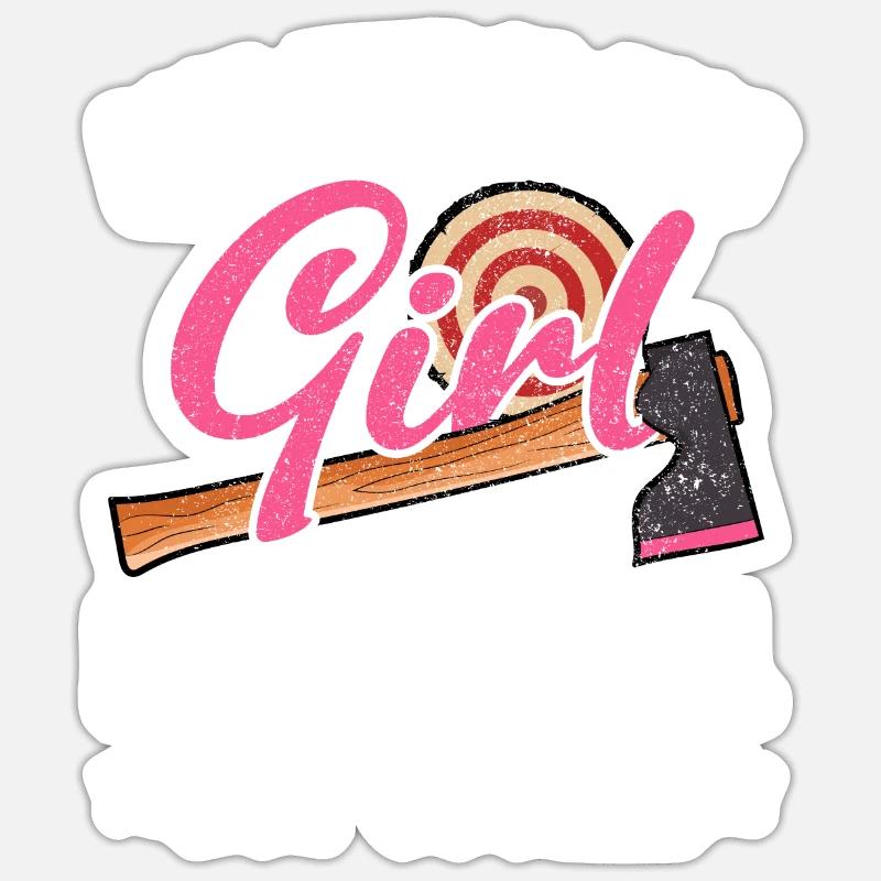 Throwing an axe Sticker size S (10 x 10 cm)