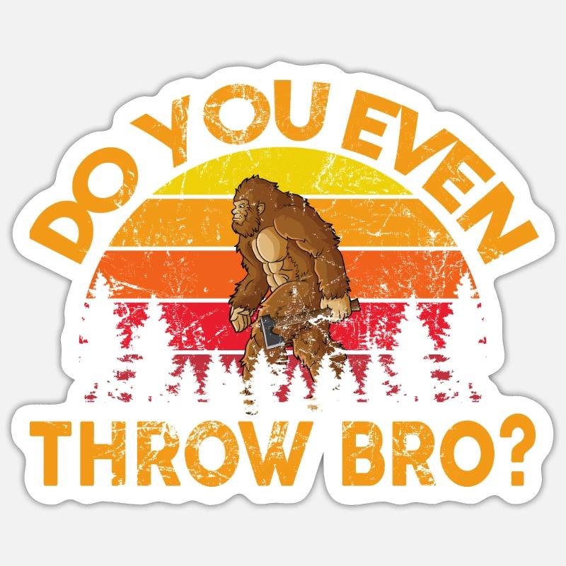 Axt Werfen - Sticker Größe S (10 x 10 cm) - Mattweiß