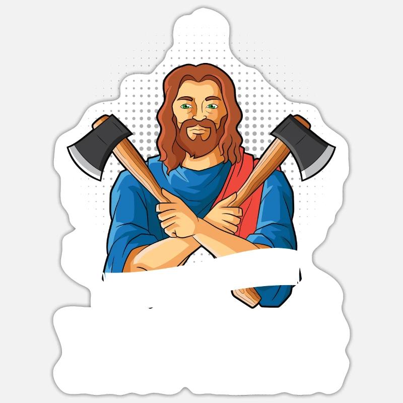 Throwing an axe Sticker size S (10 x 10 cm)