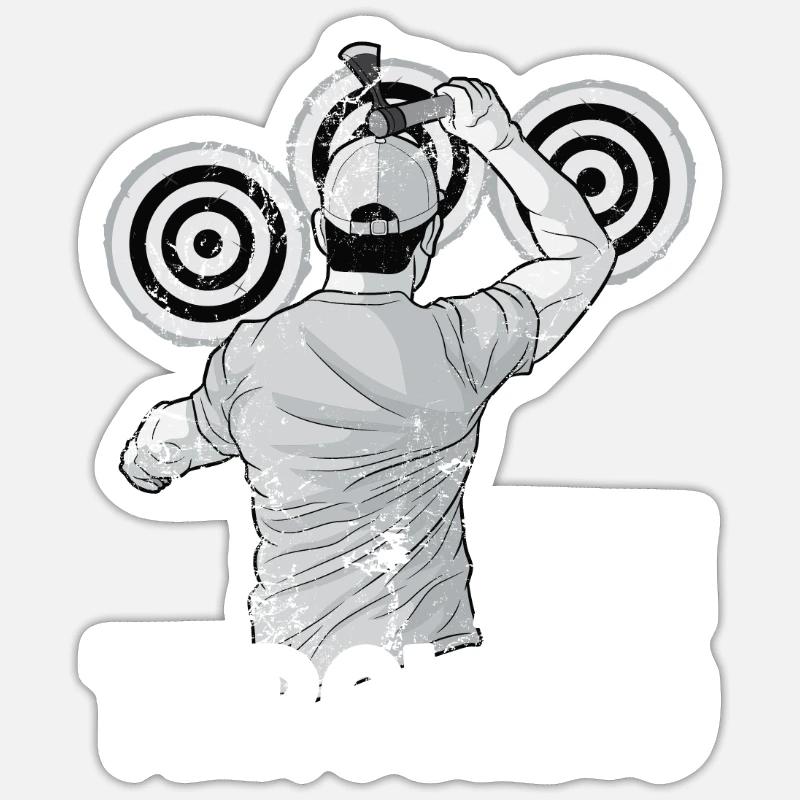 Throwing an axe Sticker size S (10 x 10 cm)