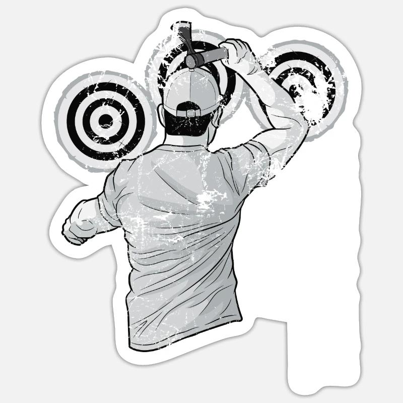 Lancer une hache Sticker taille S (10 x 10 cm)
