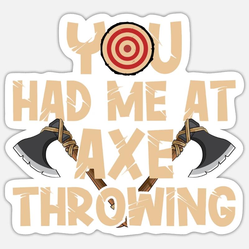 Throwing an axe Sticker size S (10 x 10 cm)