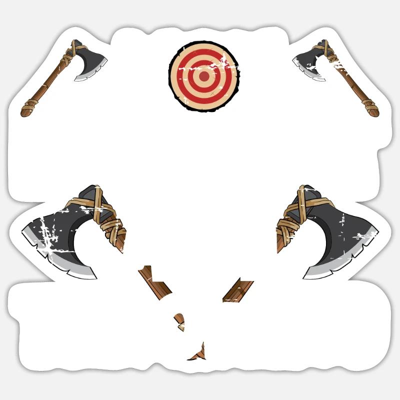 Throwing an axe Sticker size S (10 x 10 cm)