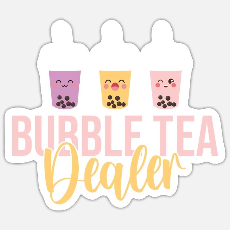 Bubble Tea Lover Cadeau - Sticker taille S (10 x 10 cm) - blanc mat