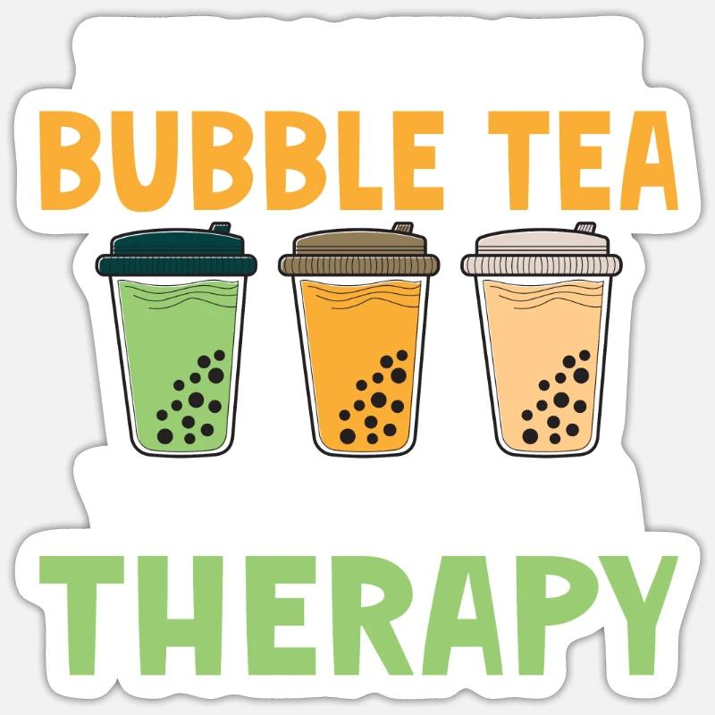 Bubble Tea Lover Cadeau - Sticker taille S (10 x 10 cm) - blanc mat