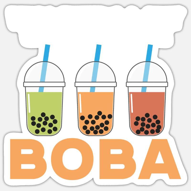 Bubble Tea Lover Cadeau - Sticker taille S (10 x 10 cm) - blanc mat