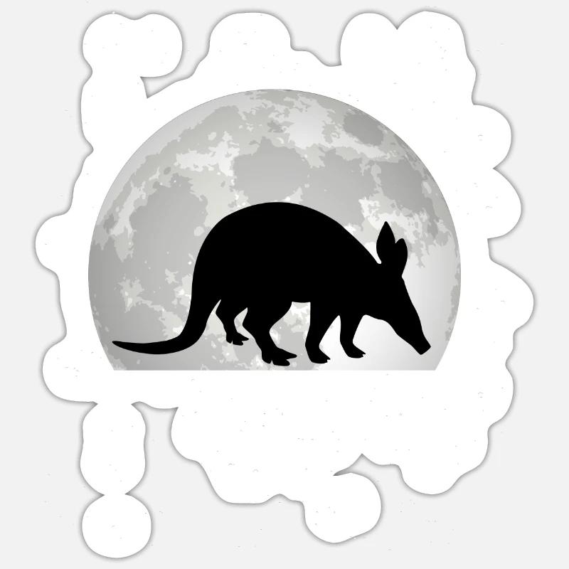 Lune d’Aardvark - Sticker taille S (10 x 10 cm) - blanc mat