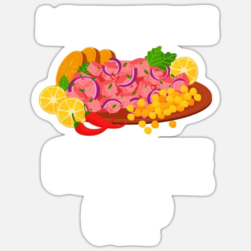 J’aime vraiment le ceviche - Sticker taille S (10 x 10 cm) - blanc mat