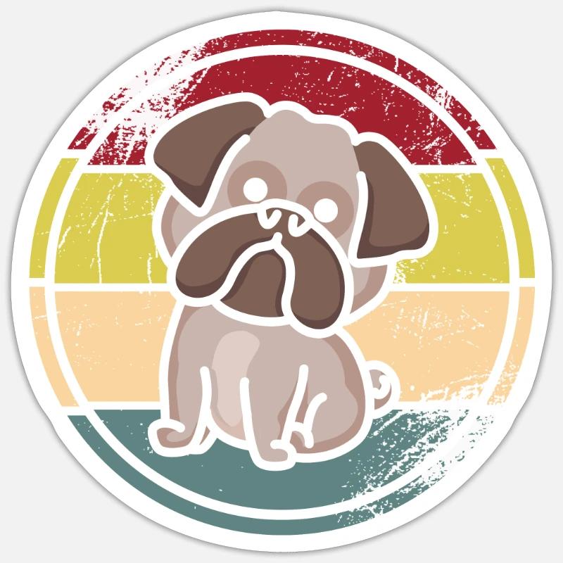 Bouledogue - Sticker taille S (10 x 10 cm) - blanc mat