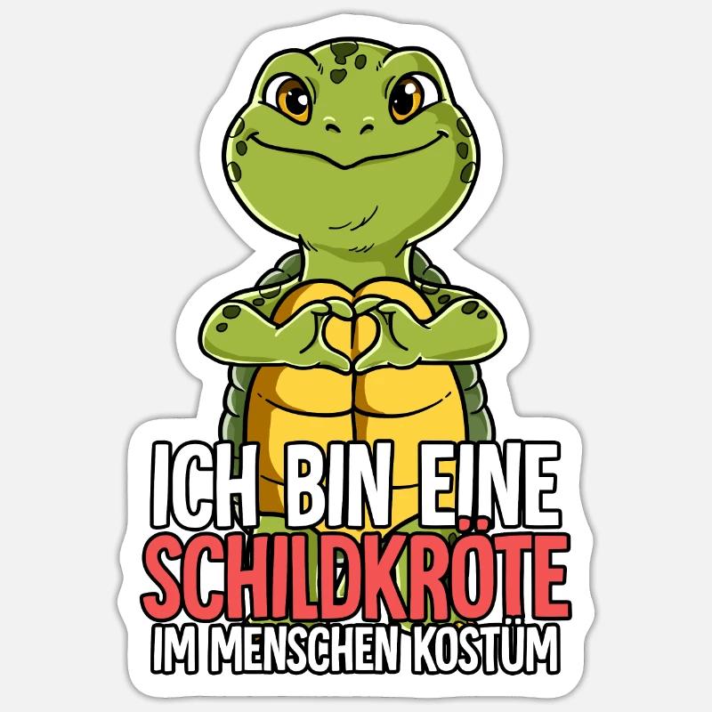 Ich Bin Eine Schildkröte - Sticker Größe S (10 x 10 cm) - Mattweiß