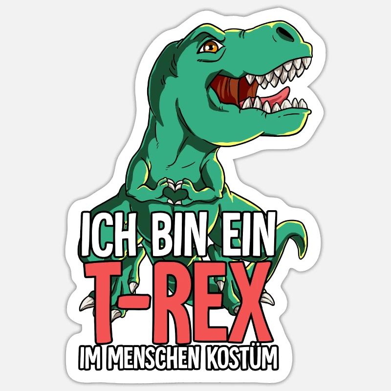 Ich Bin Ein T-rex - Sticker Größe S (10 x 10 cm) - Mattweiß