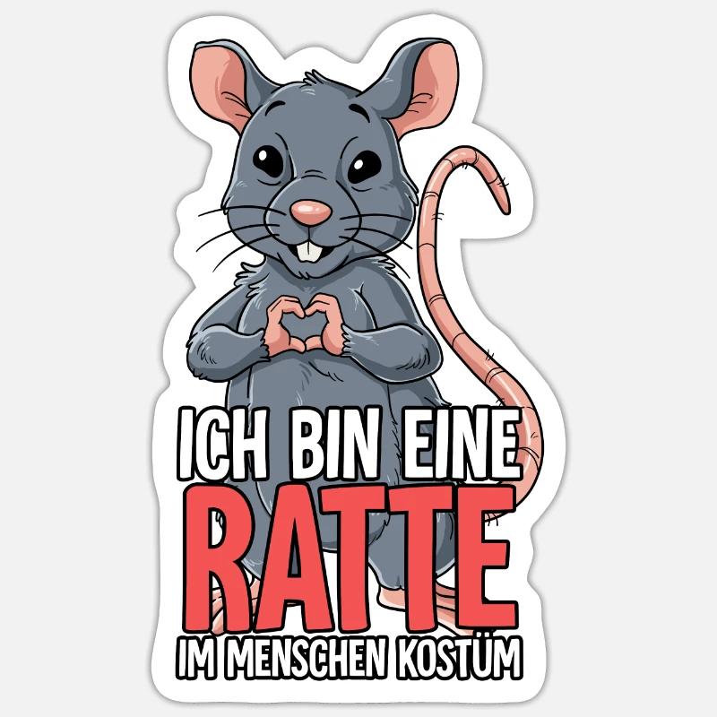 Ich Bin Eine Ratte - Sticker Größe S (10 x 10 cm) - Mattweiß