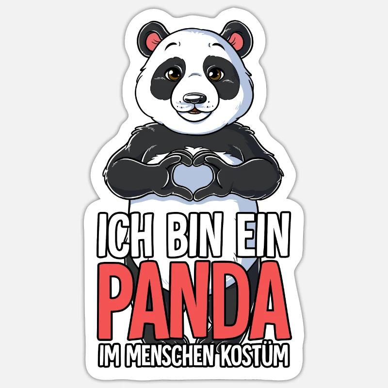 Ich Bin Ein Panda - Sticker Größe S (10 x 10 cm) - Mattweiß
