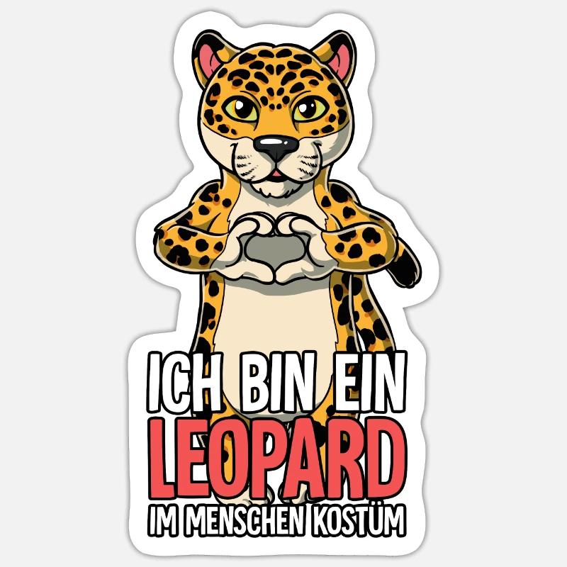 Ich Bin Ein Leopard Sticker Größe S (10 x 10 cm)