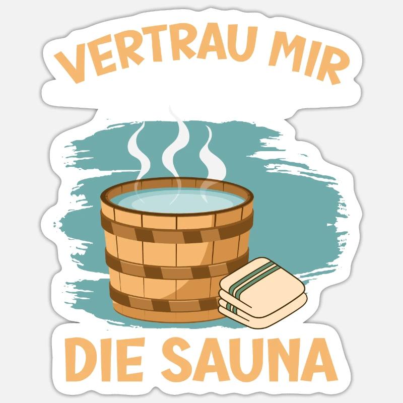 Sauna - Sticker Größe S (10 x 10 cm) - Mattweiß