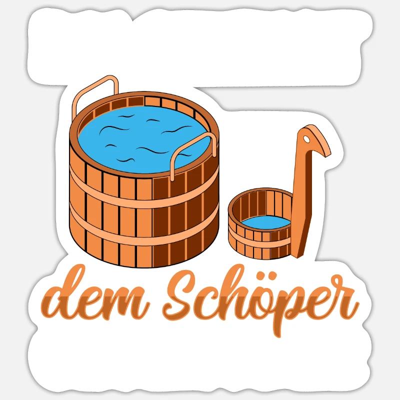 Sauna - Sticker Größe S (10 x 10 cm) - Mattweiß