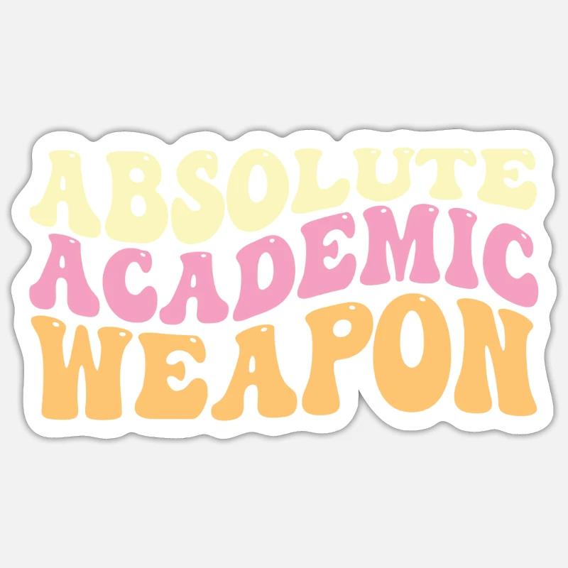 Studenten Absolute Academic Weapon - Sticker Größe S (10 x 10 cm) - Mattweiß