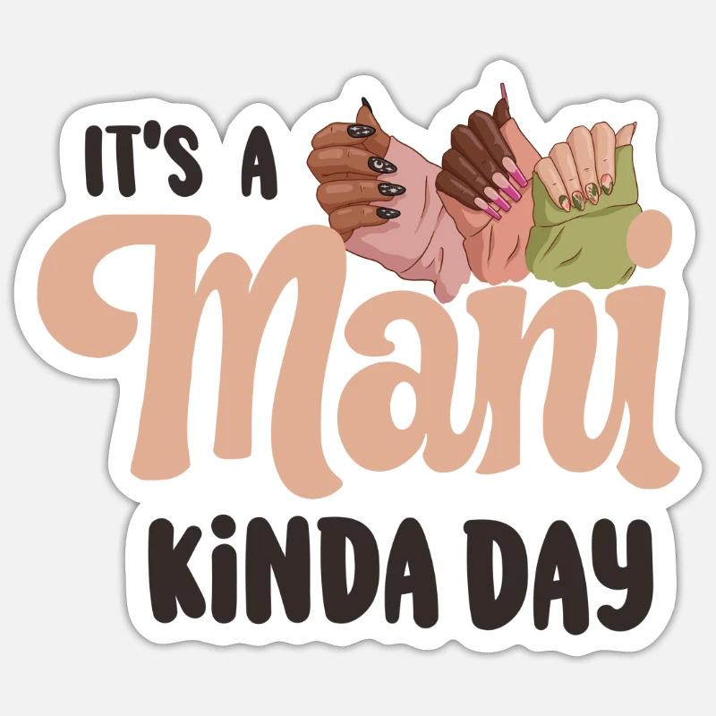 C’est une technicienne ongulaire ManiKinda Day - Sticker taille S (10 x 10 cm) - blanc mat