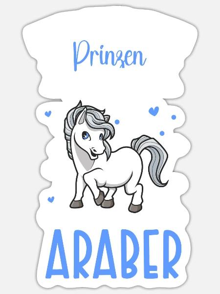 Ich brauche keinen Prinzen - Araber - Sticker Größe S (10 x 10 cm) - Mattweiß
