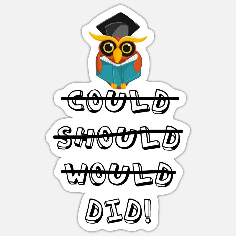 Abschluss Uni Feier Absolvent Absolviert Geschenk Sticker Größe S (10 x 10 cm)