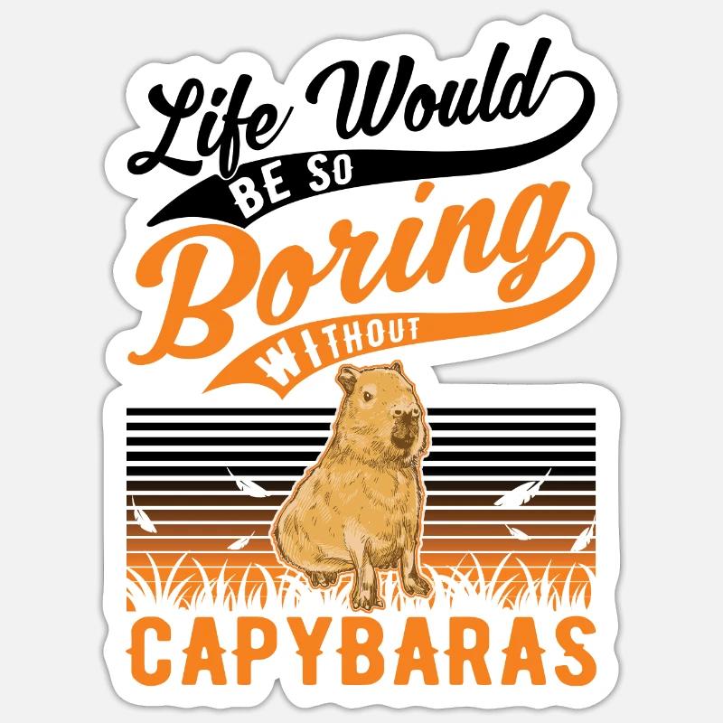 Capybara Regalo Capibara capibara - Sticker formato S (10 x 10 cm) - bianco opaco