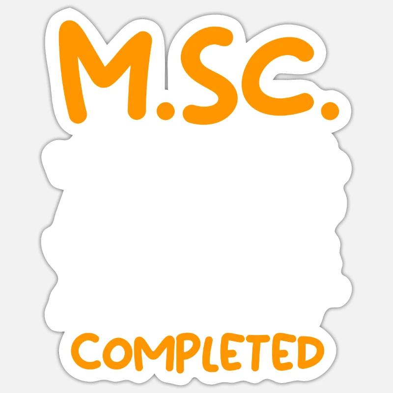 M.Sc completed Master Abschluss Master of Science Sticker Größe S (10 x 10 cm)