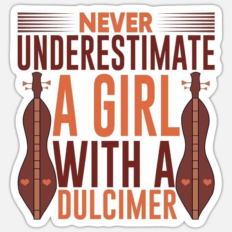 Instrument Dulcimer Mädchen Sticker Größe S (10 x 10 cm)