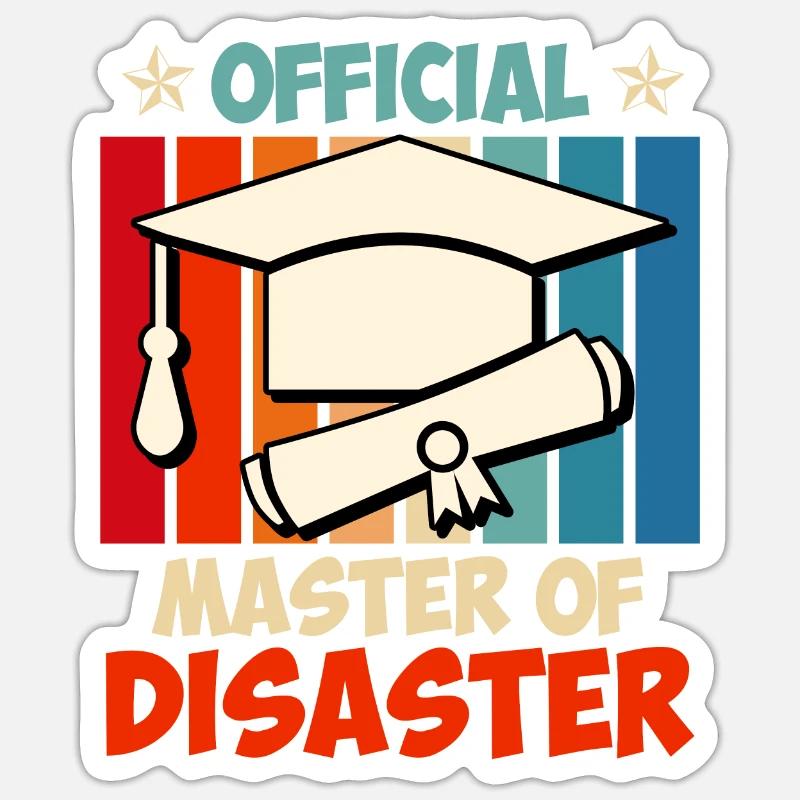 Offizieller Master vom Disaster Master Abschluss Sticker Größe S (10 x 10 cm)