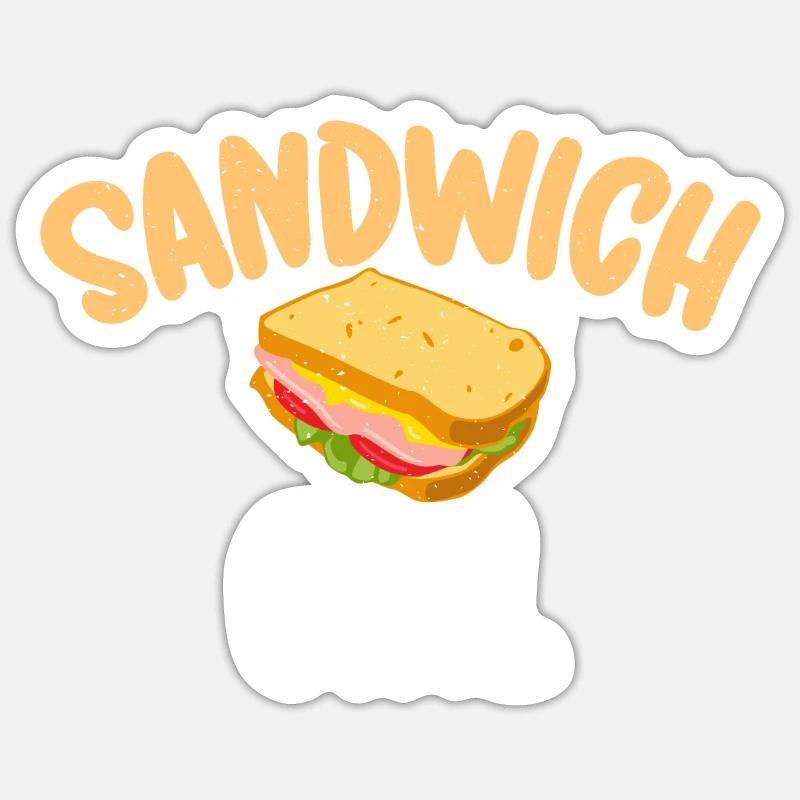 Cadeau Sandwich Lover - Sticker taille S (10 x 10 cm) - blanc mat