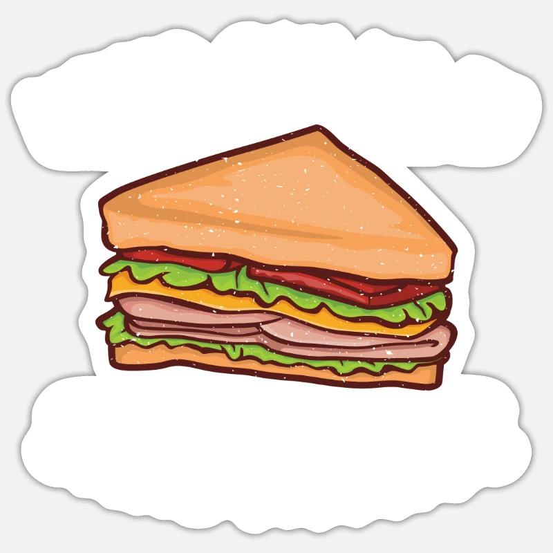 Sandwich Lover Geschenk - Sticker Größe S (10 x 10 cm) - Mattweiß