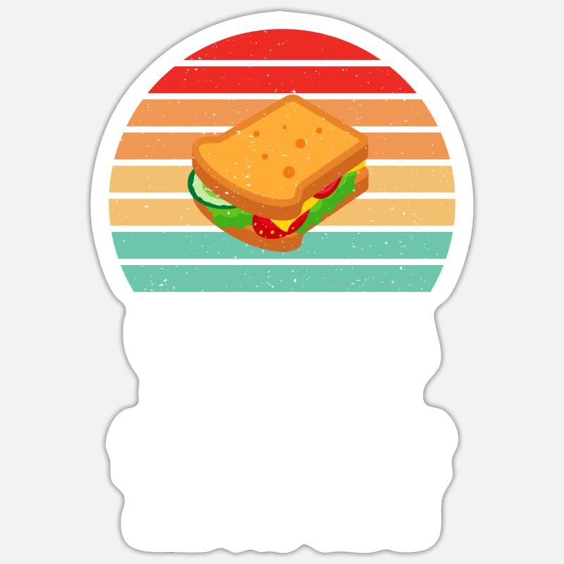 Sandwich Lover Gift - Sticker size S (10 x 10 cm) - white matte