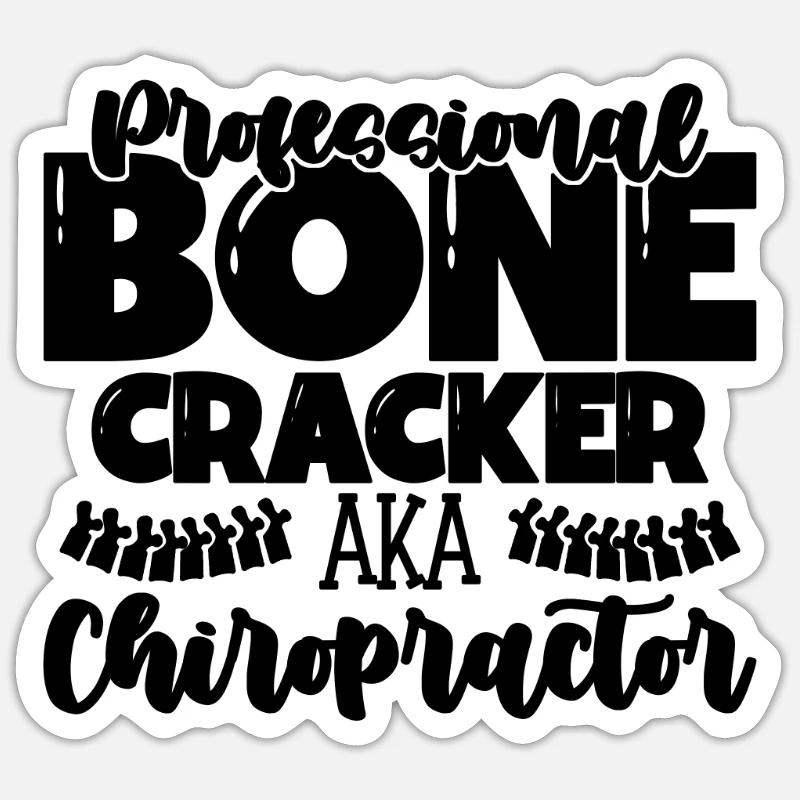 Professional Bone Cracker Back Bone Chiropractor Sticker Größe S (10 x 10 cm)