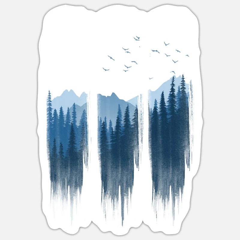Three forest stripes - Sticker size S (10 x 10 cm) - white matte
