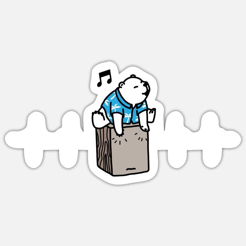 Cajon Box Drum Instrument Peruvian Cajon - Sticker Größe S (10 x 10 cm) - Mattweiß