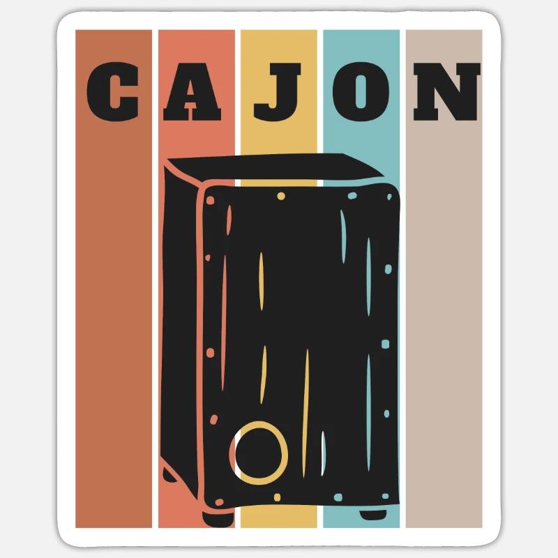 Cajon Box Drum Instrument Peruvian Cajon - Sticker Größe S (10 x 10 cm) - Mattweiß