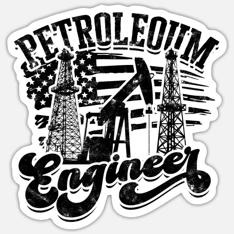Petroleum Engineer - Ingenieur - Sticker Größe S (10 x 10 cm) - Mattweiß