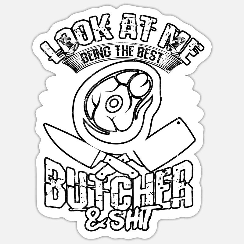 metzger fleischer geschenk fleisch geschenkidee sc Sticker Größe S (10 x 10 cm)