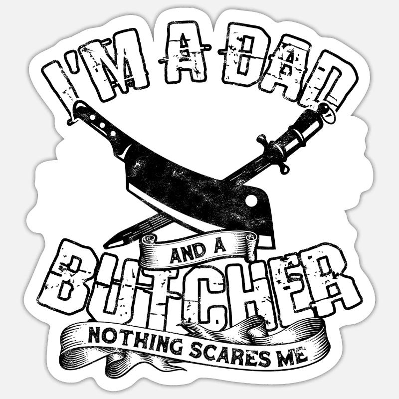 Ich Bin Ein Vater Metzger Fleischschneider Chef Sticker Größe S (10 x 10 cm)