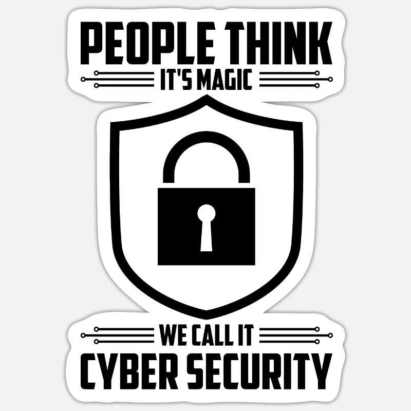 Cybersécurité Sécurité informatique Cybersécurité - Sticker taille S (10 x 10 cm) - blanc mat