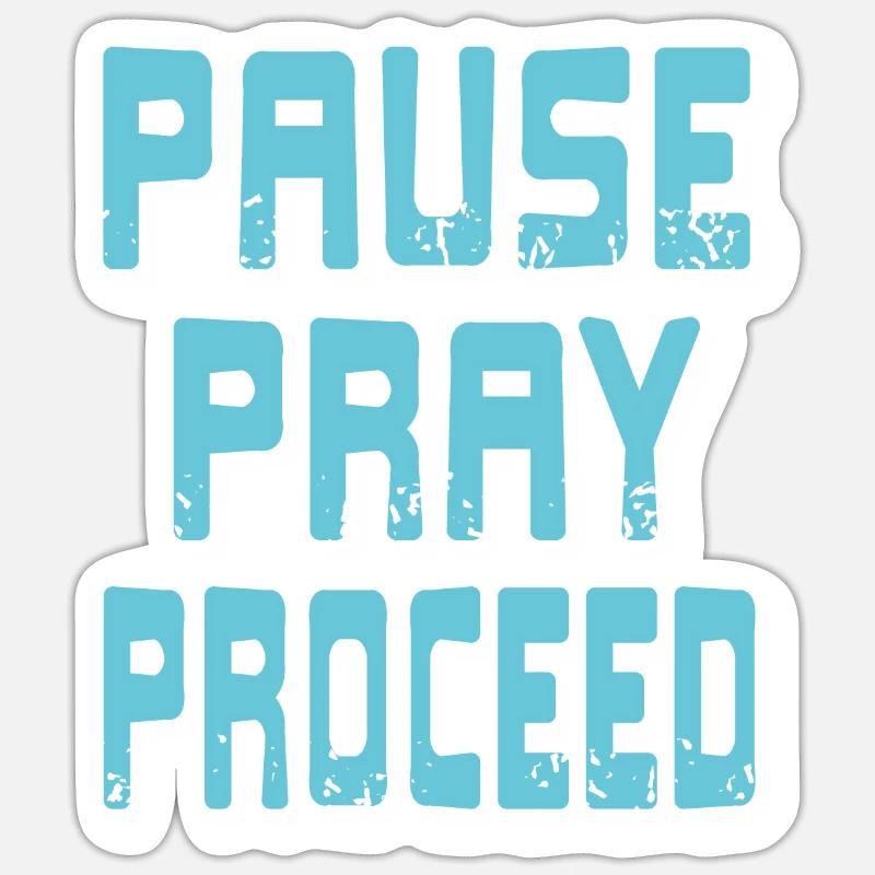 Pause Priez Procéder Conceptions sobres rétro Sticker taille S (10 x 10 cm)