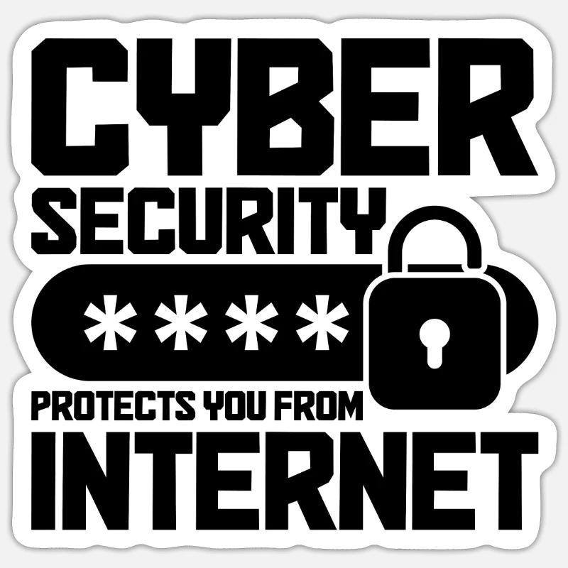 Cybersecurity Computersicherheit Cybersecurity - Sticker Größe S (10 x 10 cm) - Mattweiß