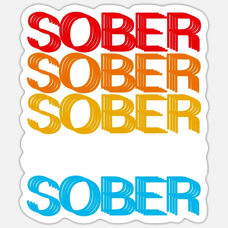 Conceptions sobres sobres et rétro sobres Sticker taille S (10 x 10 cm)