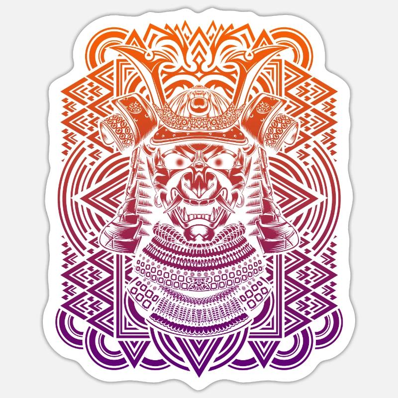 Samurai mask with gradient Sticker size S (10 x 10 cm)