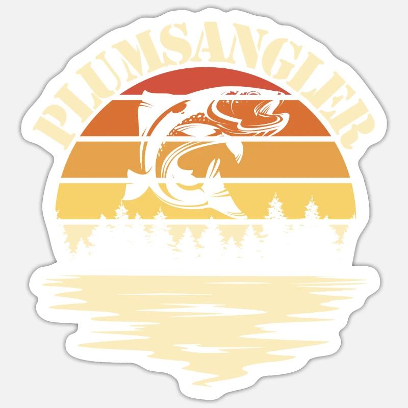Pêche - Sticker taille S (10 x 10 cm) - blanc mat