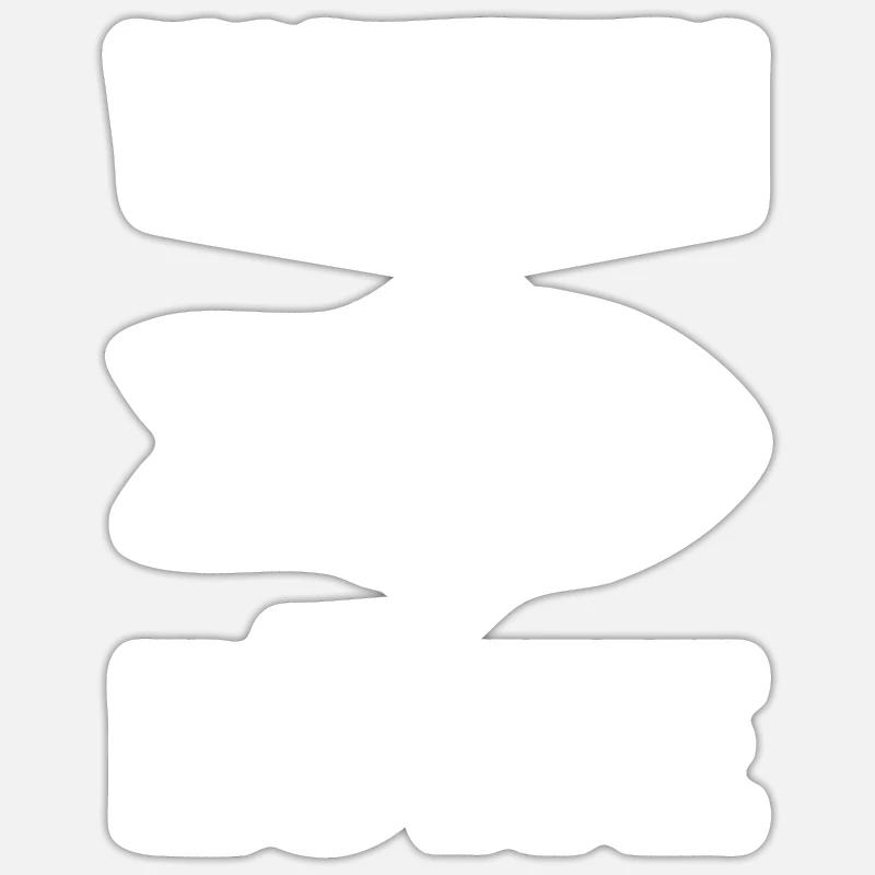 Pêche - Sticker taille S (10 x 10 cm) - blanc mat