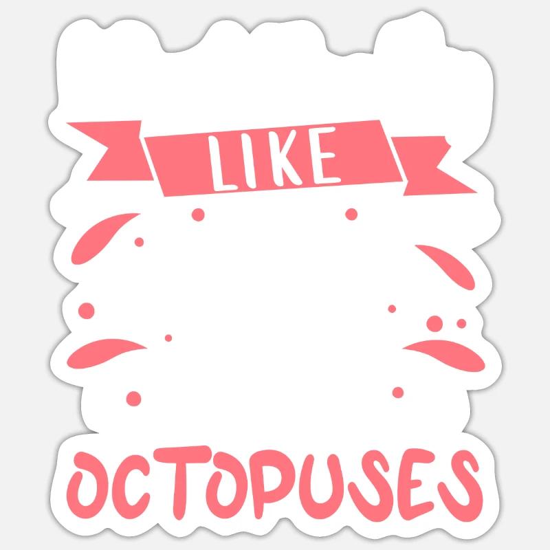 Octopus Outfit Octopus Octopus - Sticker taille S (10 x 10 cm) - blanc mat